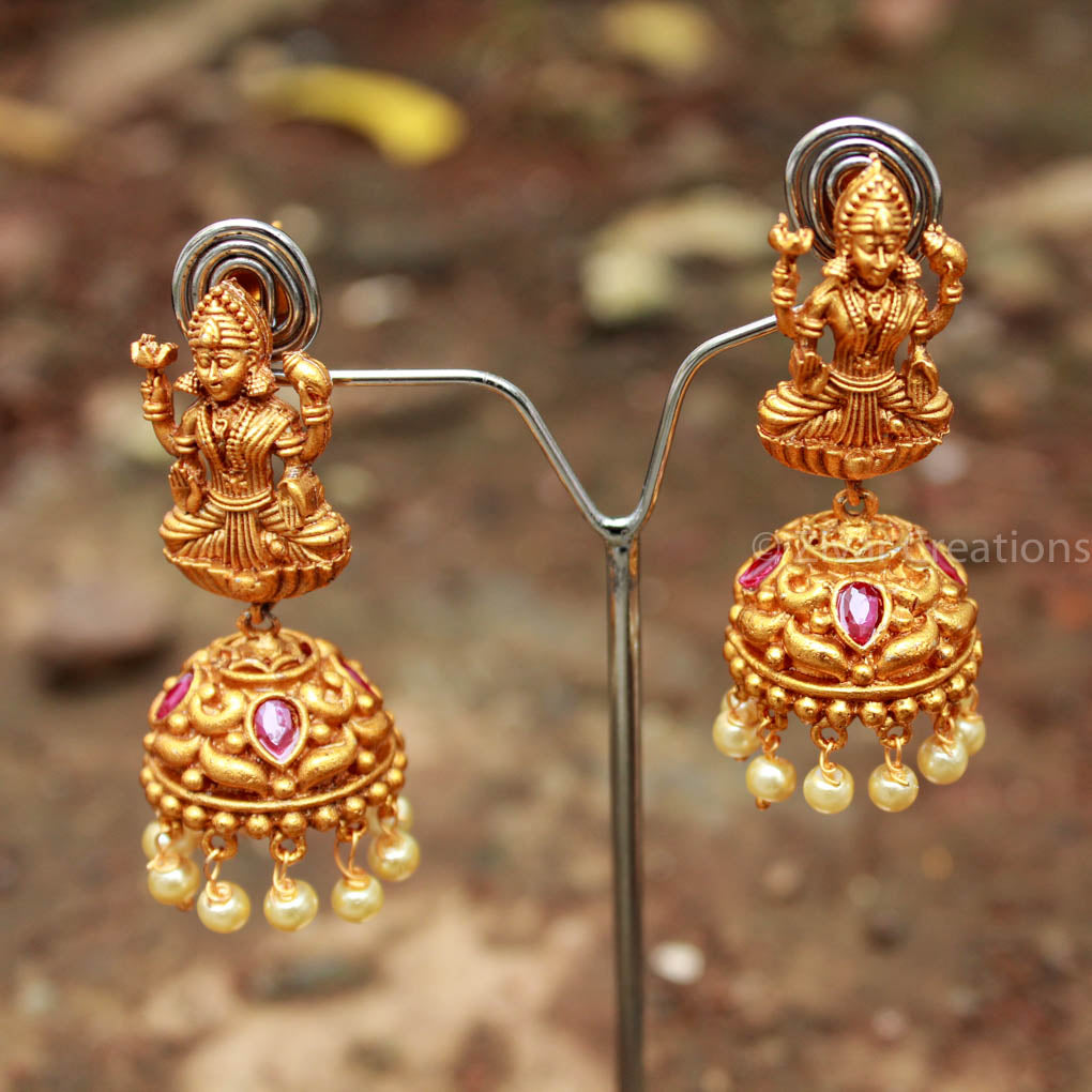 Gold lakshmi online jhumkas