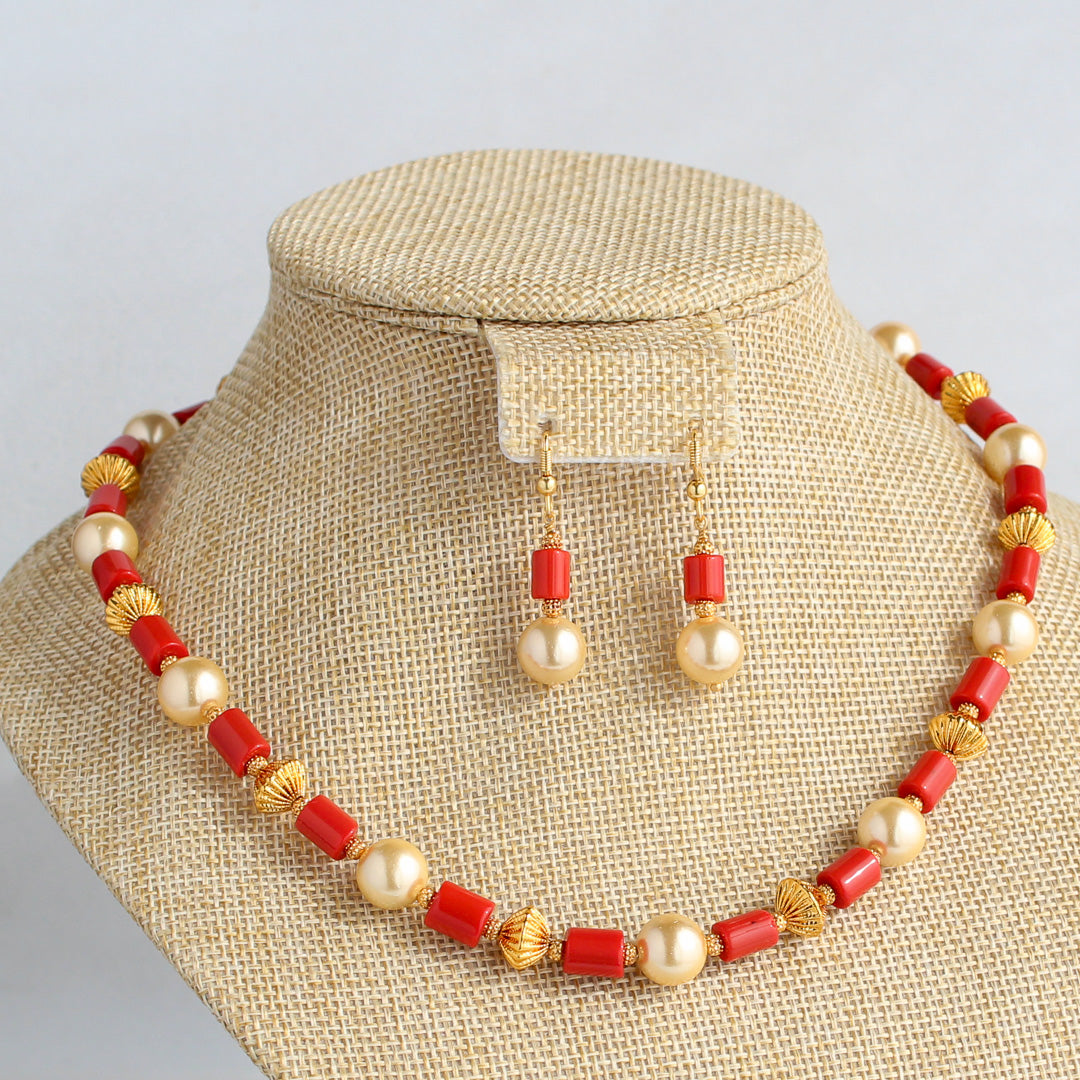 Coral on sale pearl necklace