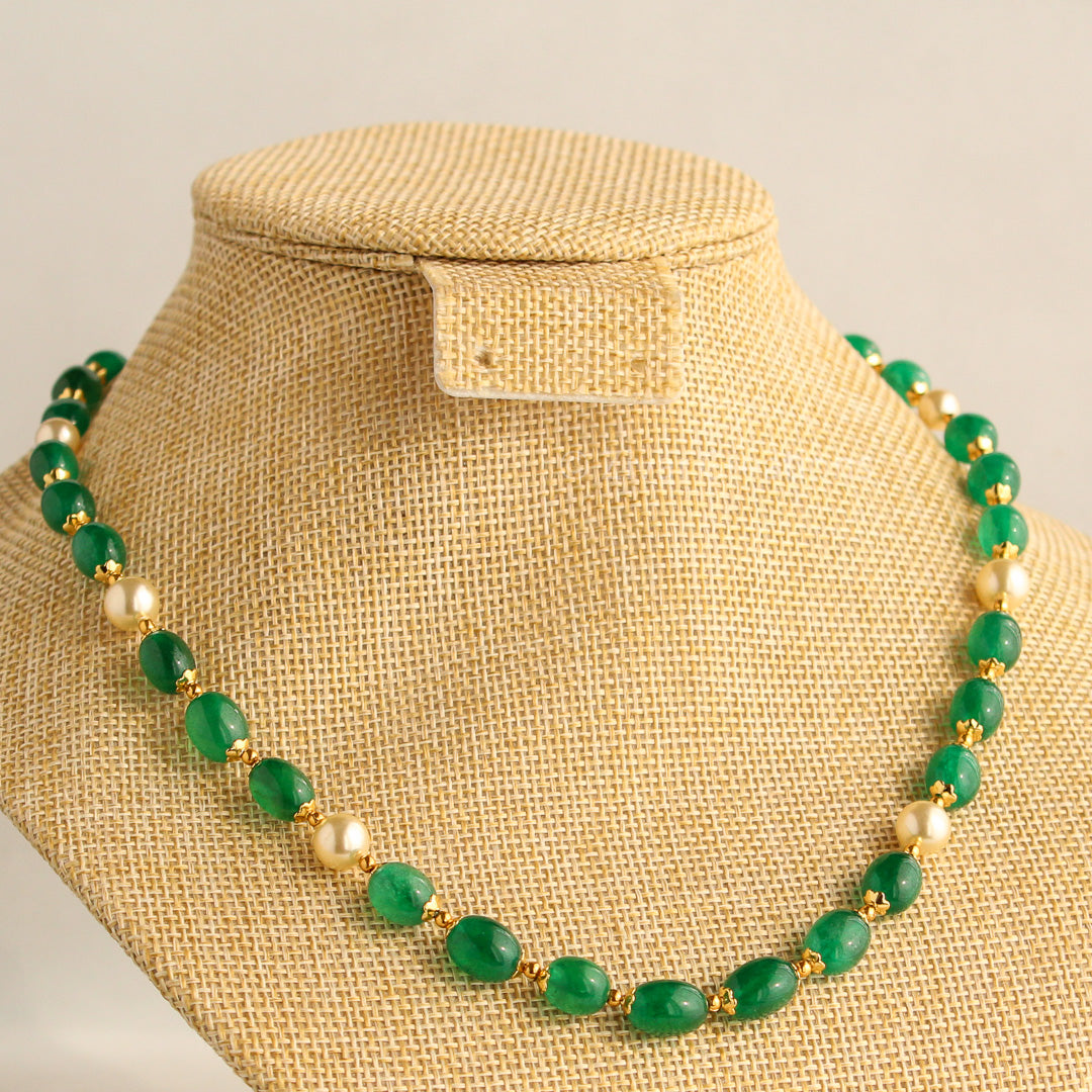 Quartz Green Beads Necklace