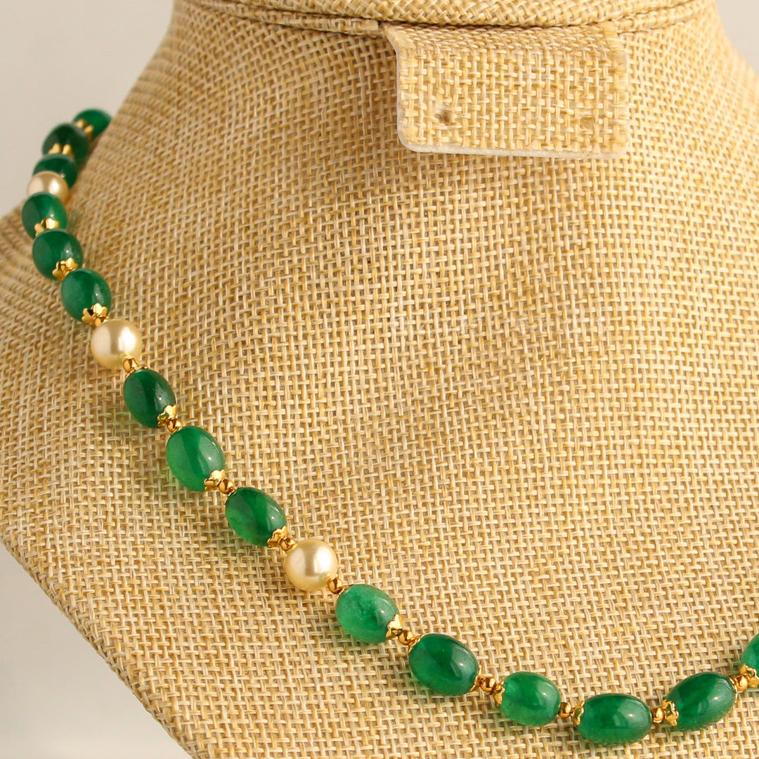 Quartz Green Beads Necklace