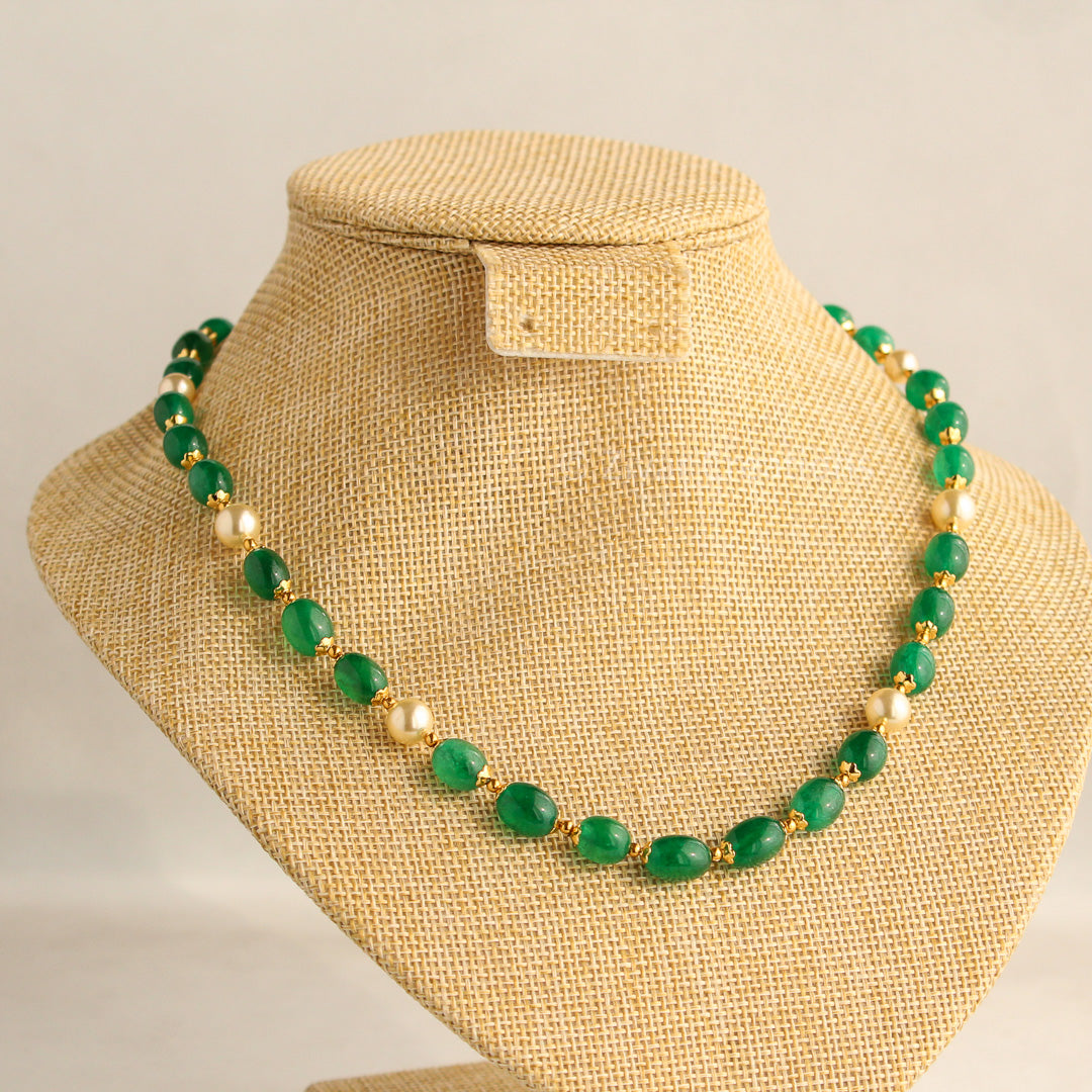 Quartz Green Beads Necklace