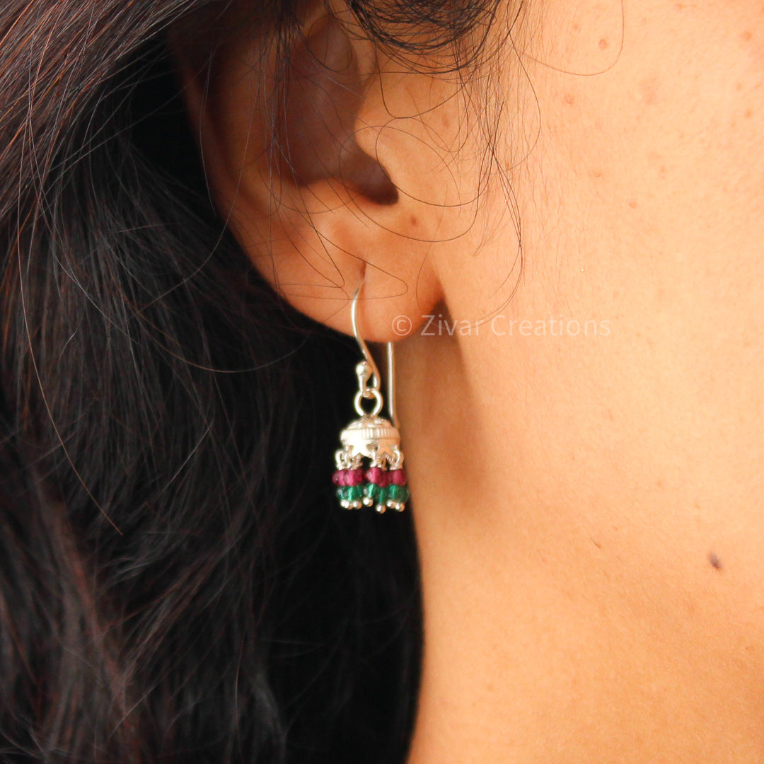 Handmade Silver Indian Earring Jhumka