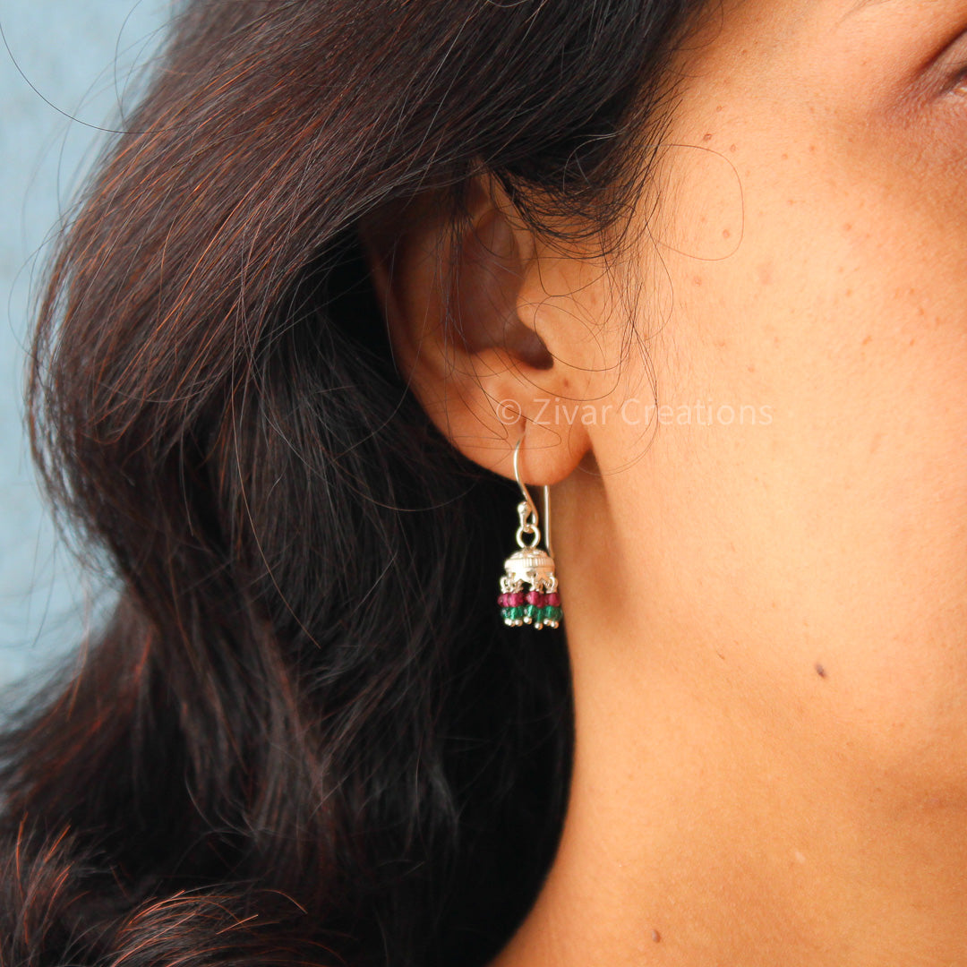 Handmade Silver Indian Earring Jhumka