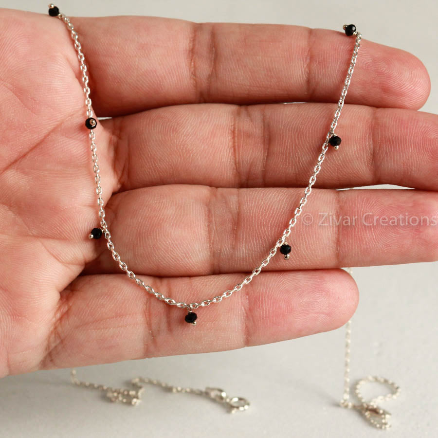 Fancy black beads on sale chain