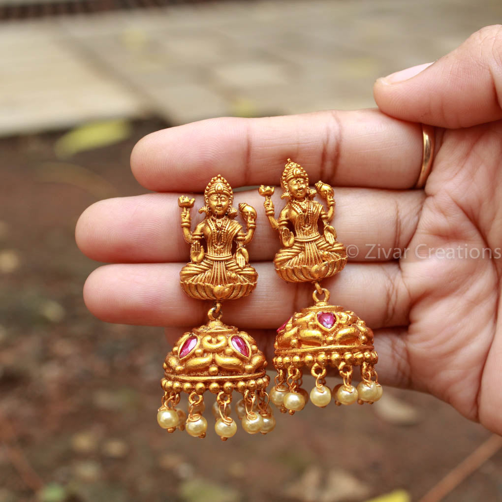 Matte finish multi color Lakshmi earrings dj-39104 – dreamjwell