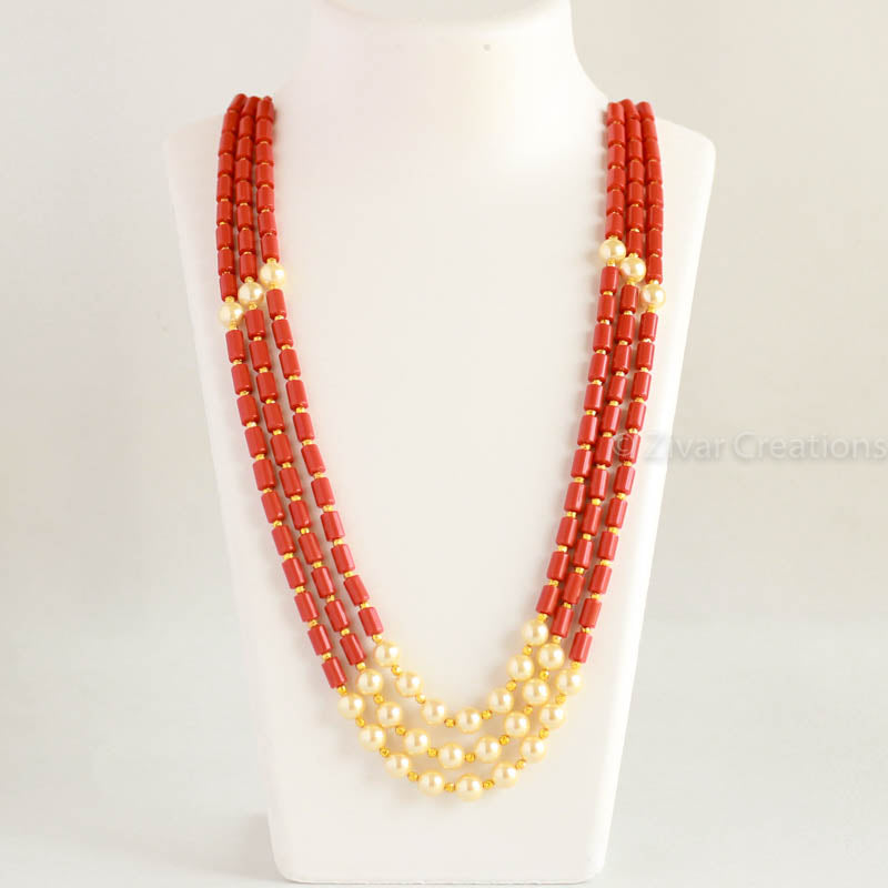 Glass Pearls Necklace with Gold Plated Oval Bead and matching Earrings –  Soyara Ethnics Studio